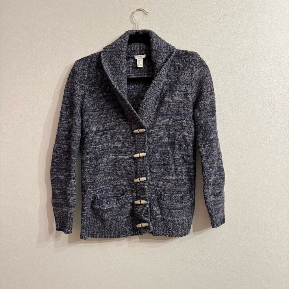 Forever 21 Women’s Cardigan | Brown Toggle Buttons | Size Small